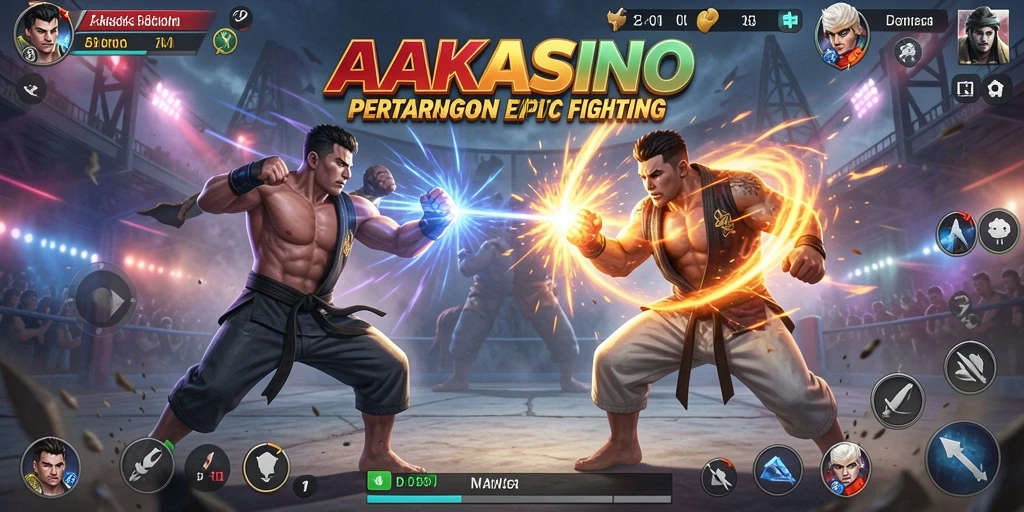 Tampilan seru dalam pertarungan AAKASINO yang penuh aksi.
