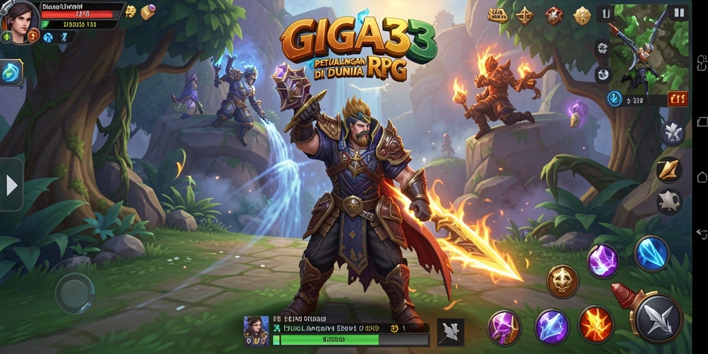 Tampilan gameplay menarik dengan karakter dan dunia magis GIGA33.