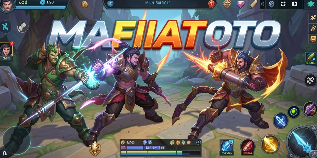 Tampilan gameplay seru dan strategi MOBA di MAFIATOTO.