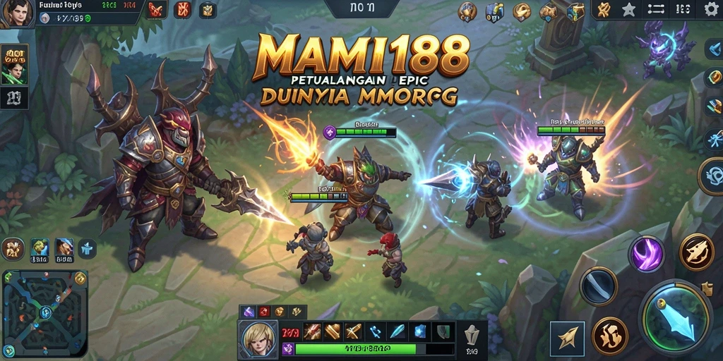Screenshot gameplay MAMI188 menampilkan pertempuran epik antara pemain dan monster.