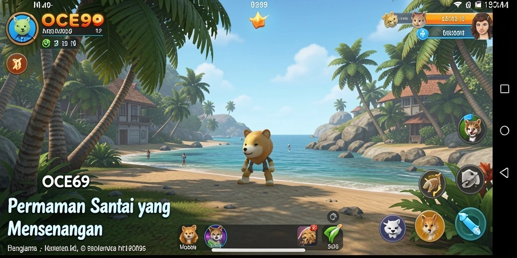 Screenshot OCE69 menampilkan gameplay yang seru dan penuh warna.