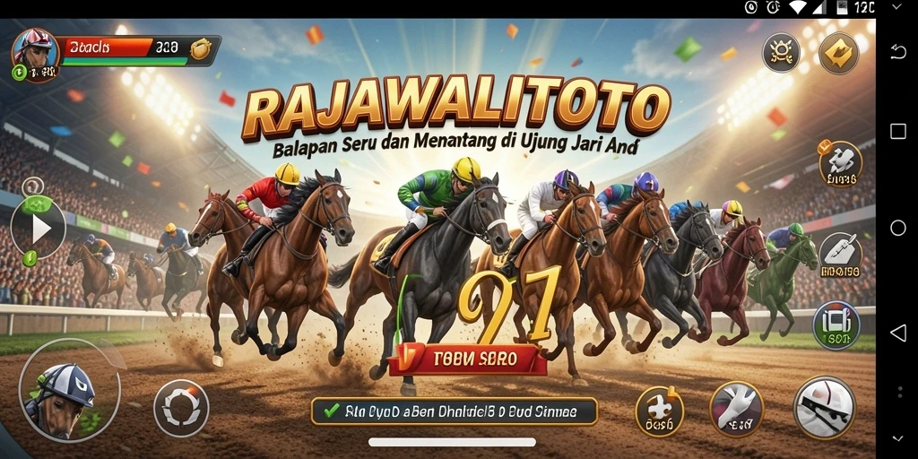 Tampilan gameplay seru RAJAWALITOTO dengan lintasan yang menantang.