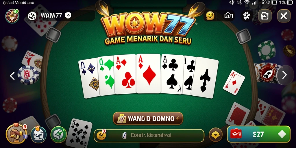 Tampilan gameplay Domino yang seru dan interaktif.