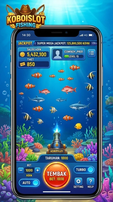 Tampilan utama aplikasi koboislot dengan berbagai pilihan game.